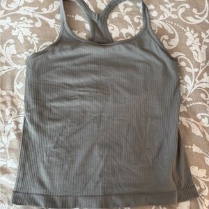 Gray Ribbed Women's Tank Top